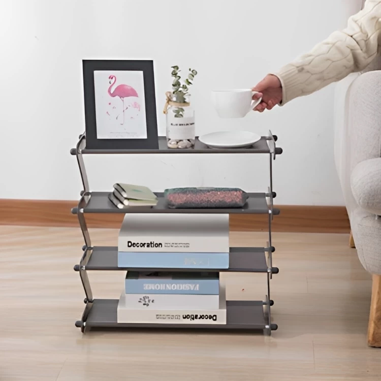 منظم احذية ستانلس ستيل، 4 مستويات - رمادي